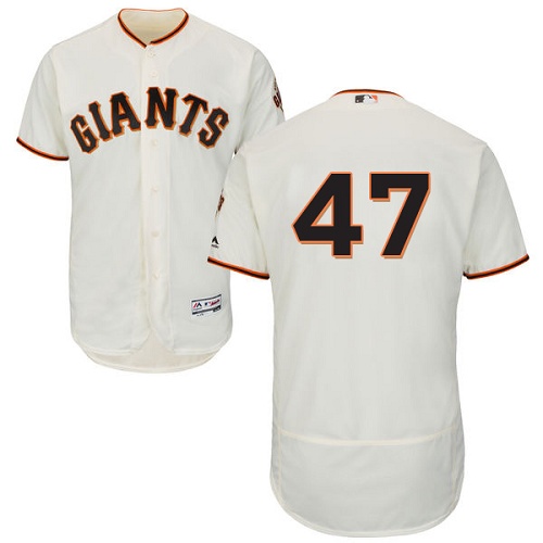 Giants #47 Johnny Cueto Cream Flexbase Authentic Collection Stitched MLB Jersey - Click Image to Close